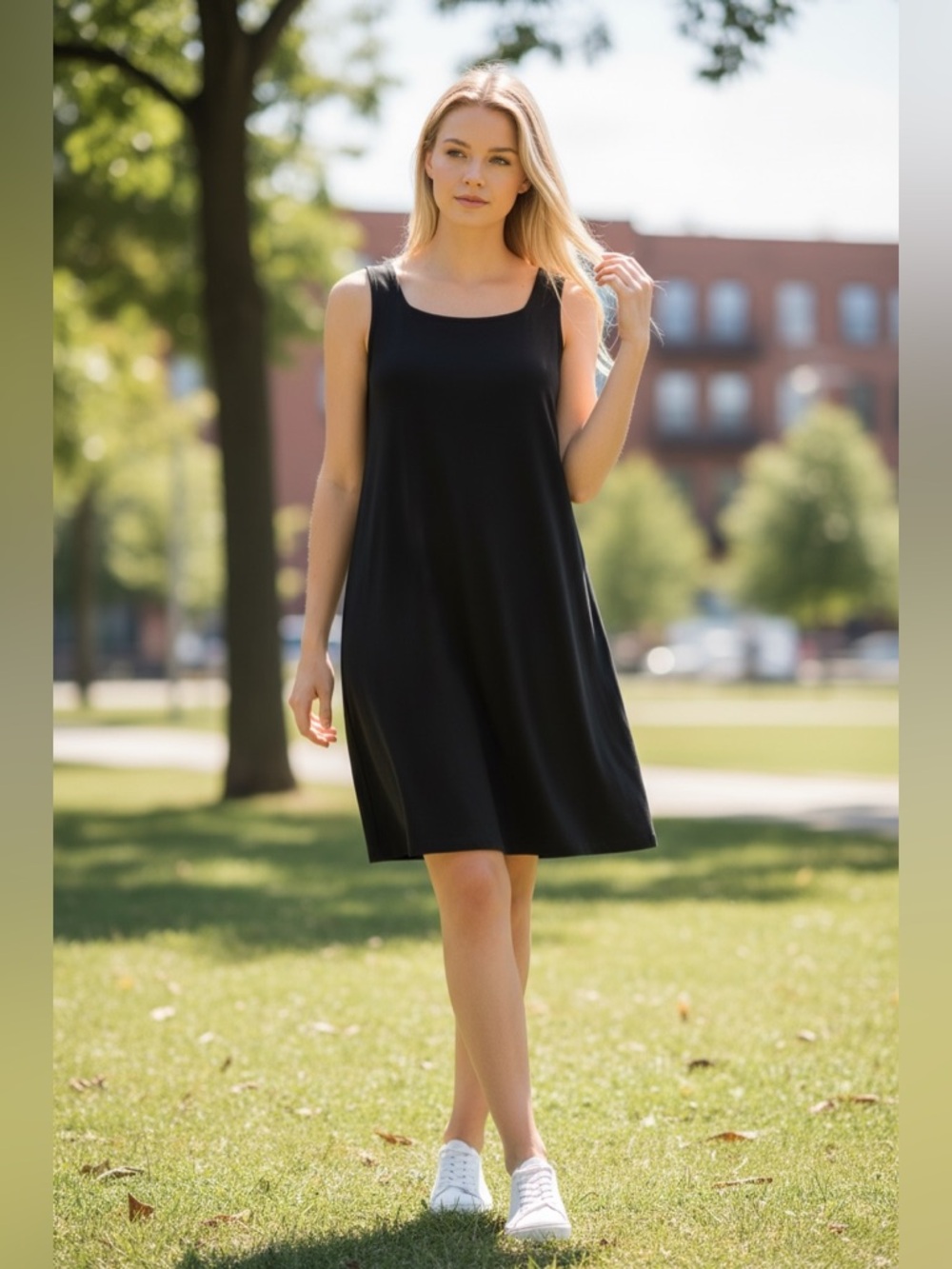 Princess Polly Classic Black Sleeveless A-Line Dress | New without Tags - Picture 1 of 6